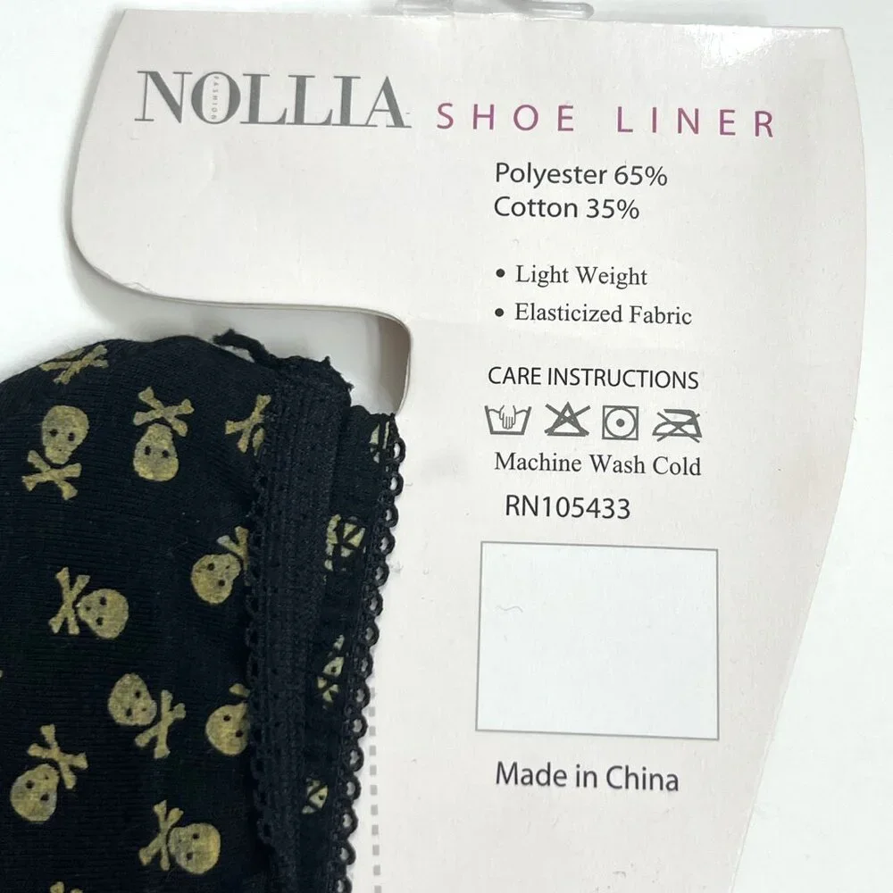 Socks - No Show - Shoe Liner - Footies - Skull & Crossbones - NWT
